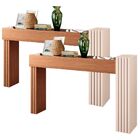 Kit 02 Aparadores Para Sala Com Espelho Lord B01 Nature Off W