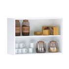 Kit 02 Armário Aéreo Cozinha Lavanderia 80 Cm Castanho Avelã