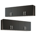 Kit 02 Armários Aéreo De Parede Cozinha 150cm 4 Portas Preto