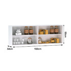 Kit 02 Armários Aéreo De Parede Cozinha 150cm 4 Portas Preto