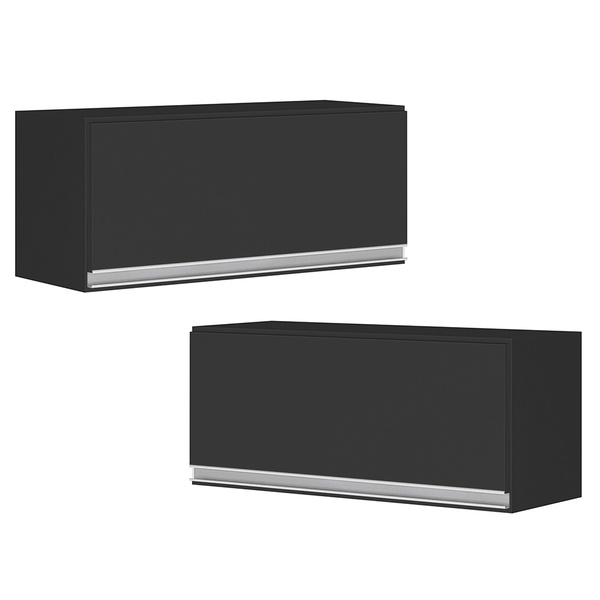 Kit 02 Armários Aéreo Multiuso Geladeira Lux 80cm 100% Mdf Ba