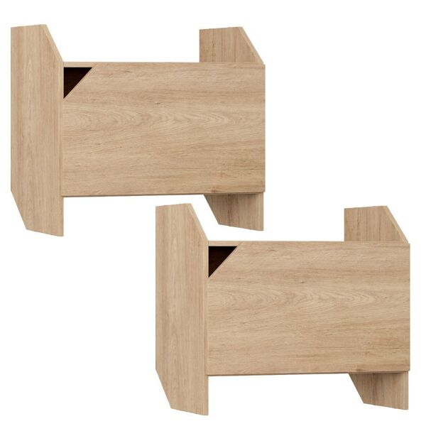 Kit 02 Armários Aéreos Com Porta Soul Carvalho Mel - Be Mobil