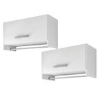 Kit 02 Armários Multiuso Aéreo Cabideiro Grécia L03 Branco -