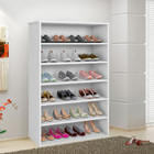 Kit 02 Armários Multiuso Sapateira Laís 5 Prateleiras Branco