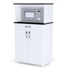 Kit 02 Armários Para Forno E Microondas Carina Branco Preto