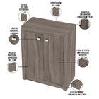 Kit 02 Balcões Multiuso Para Escritório Sala 02 Portas Ourenc