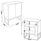 Kit 02 Balcões Multiuso Para Escritório Sala Com Chave 02 Por