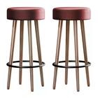 Kit 02 Bancos Banqueta Alta Madeira Estofada Berlin Courissim