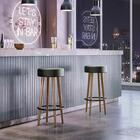 Kit 02 Bancos Banqueta Alta Madeira Estofada Berlin Courissim