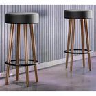 Kit 02 Bancos Banqueta Alta Madeira Estofada Berlin Courissim