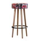 Kit 02 Bancos Banqueta Alta Madeira Estofada Berlin Suede Ret