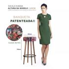 Kit 02 Bancos Banqueta Alta Madeira Estofada Berlin Suede Ret