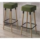 Kit 02 Bancos Banqueta Alta Madeira Estofada Dubai