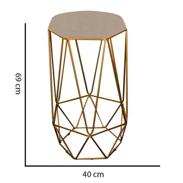 Kit 02 Banqueta Alta Aramado Liz Dourado Corino Bege