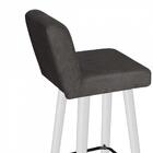 Kit 02 Banqueta Alta Branco Corino Cinza