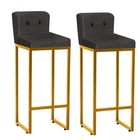 Kit 02 Banqueta Alta C/ Encosto Lucca Industrial Cozinha Ferr