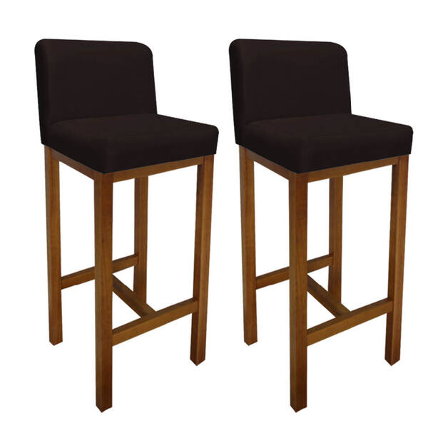 Kit 02 Banqueta Alta Com Encosto Aila Cozinha Balcão Bistrô B