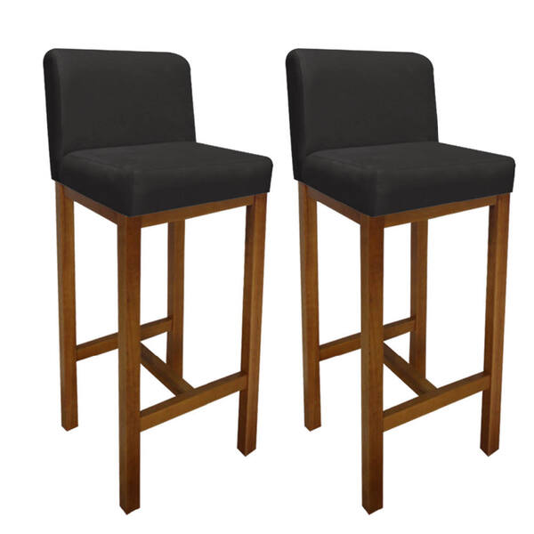 Kit 02 Banqueta Alta Com Encosto Aila Cozinha Balcão Bistrô B