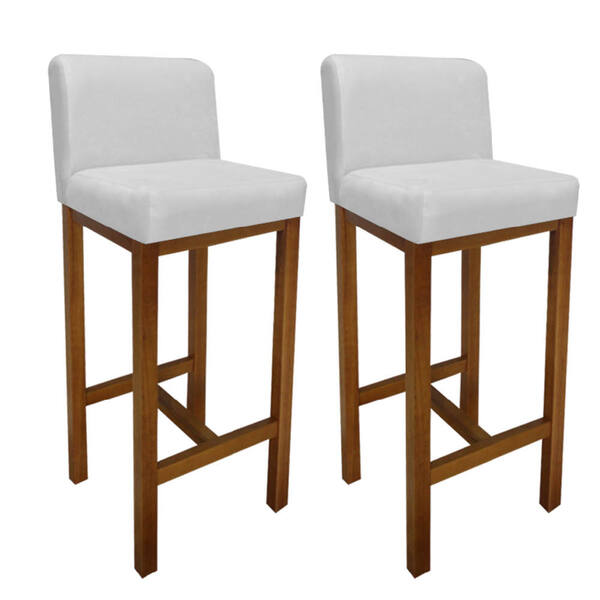 Kit 02 Banqueta Alta Com Encosto Aila Cozinha Balcão Bistrô B