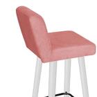 Kit 02 Banqueta Alta Com Encosto Lana Branco Rose Gold