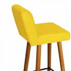 Kit 02 Banqueta Alta Com Encosto Lana Castanho Amarelo