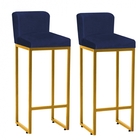 Kit 02 Banqueta Alta Com Encosto Lucca Industrial Cozinha Bal