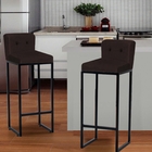 Kit 02 Banqueta Alta Com Encosto Lucca Industrial Cozinha Bal