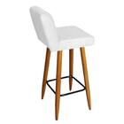 Kit 02 Banqueta Alta Corino Branco