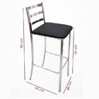 Kit 02 Banqueta Alta Cromada Oblongo Estofado Preto Michi