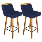 Kit 02 Banqueta Alta Encosto Lith Para Cozinha Bar Balcão Bis