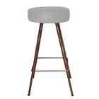 Kit 02 Banqueta Alta Laisa Ferro Bronze Corino Cinza