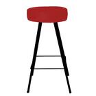 Kit 02 Banqueta Alta Laisa Ferro Preto Suede Vermelho