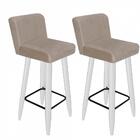 Kit 02 Banqueta Alta Lana Branco Bege