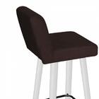 Kit 02 Banqueta Alta Lana Branco Marrom