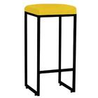 Kit 02 Banqueta Alta Lara Bronze Corino Amarelo