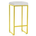 Kit 02 Banqueta Alta Lara Dourado Corino Branco