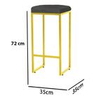 Kit 02 Banqueta Alta Lara Ferro Dourado Cinza