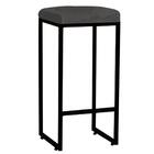 Kit 02 Banqueta Alta Lara Ferro Preto Cinza