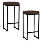 Kit 02 Banqueta Alta Lara Ferro Preto Marrom