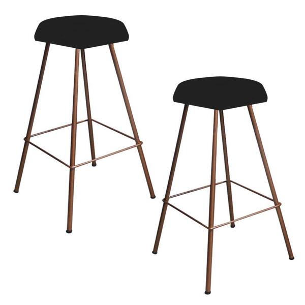 Kit 02 Banqueta Alta Lari Eiffel Bronze Preto