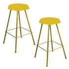 Kit 02 Banqueta Alta Lari Eiffel Dourado Amarelo