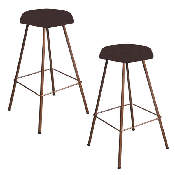 Kit 02 Banqueta Alta Lari Eiffel Hexágono Cozinha Bar Balcão