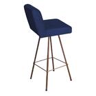 Kit 02 Banqueta Alta Lexi Com Encosto Bronze Azul Marinho