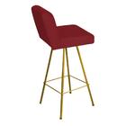 Kit 02 Banqueta Alta Lexi Dourado Suede Vermelho