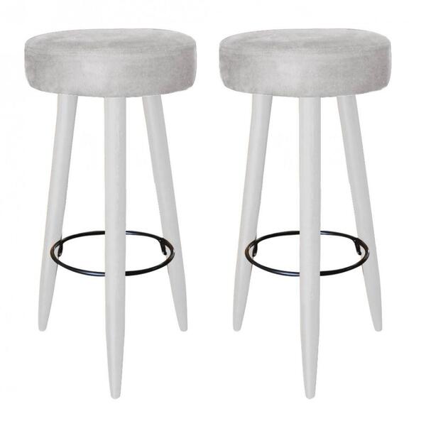 Kit 02 Banqueta Alta Lia Branco Branco