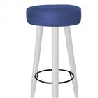 Kit 02 Banqueta Alta Lia Branco Suede Azul Marinho