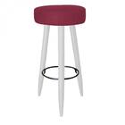 Kit 02 Banqueta Alta Lia Branco Suede Bordô