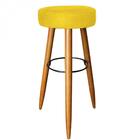 Kit 02 Banqueta Alta Lia Castanho Amarelo