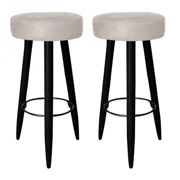 Kit 02 Banqueta Alta Lia Preto Bege