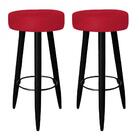 Kit 02 Banqueta Alta Lia Preto Suede Vermelho